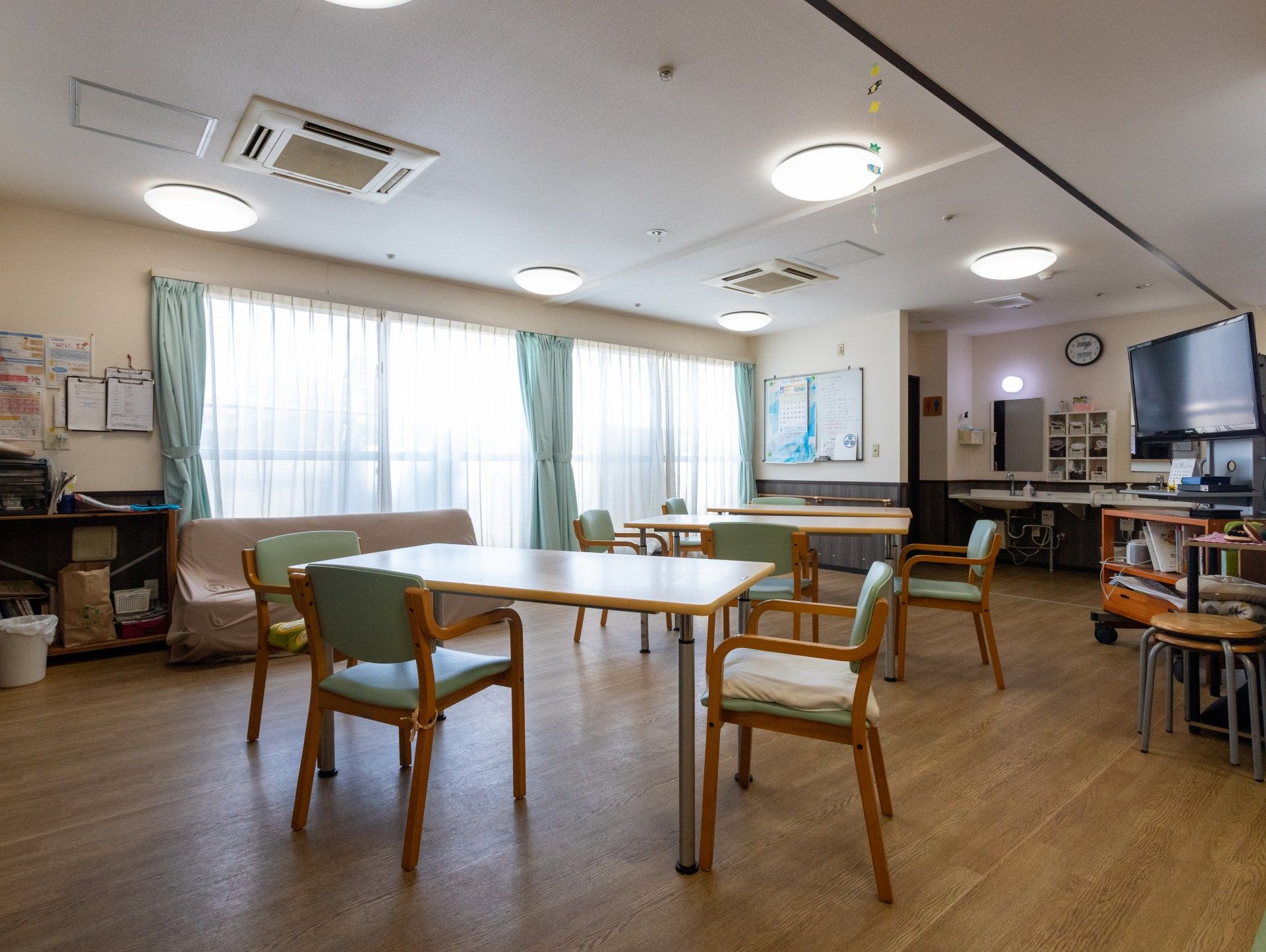 明るい共有スペース