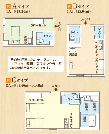 ココファン新川崎の居室の間取り図