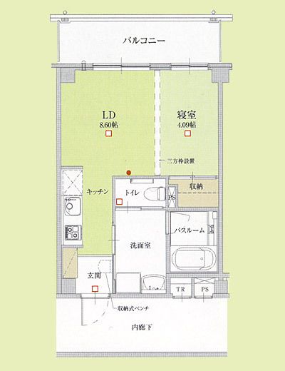 サービス付き高齢者向け住宅 オペラガーデン湘南・二宮のAタイプの間取り図