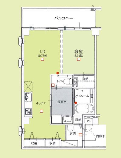 サービス付き高齢者向け住宅 オペラガーデン湘南・二宮のＦタイプの間取り図