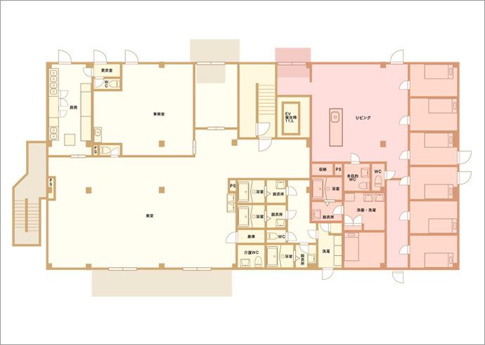 はーとらいふ茶屋町の1Ｆのフロアマップ