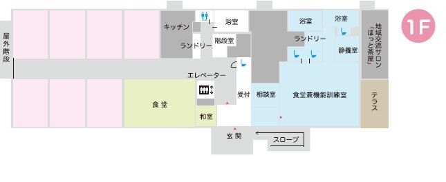 サービス付き高齢者向住宅芝さくらの1Fのフロアマップ