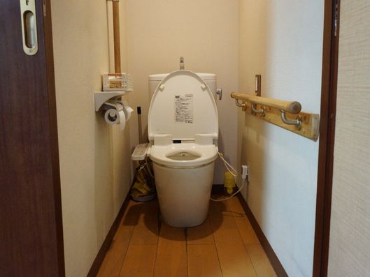 手すりにつかまりやすいトイレ