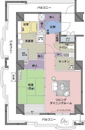 介護付有料老人ホーム サンテーヌ土浦のAタイプの間取り図