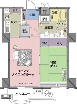 介護付有料老人ホーム サンテーヌ土浦のBタイプの間取り図