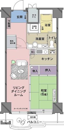 介護付有料老人ホーム サンテーヌ土浦のＦ・Ｆ’タイプの間取り図