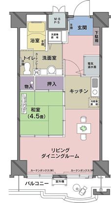 介護付有料老人ホーム サンテーヌ土浦のGタイプの間取り図