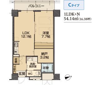 ライフ＆シニアハウス神戸北野の間取り1の間取り図