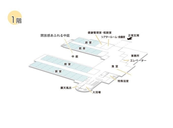 ルルドの泉の1階のフロアマップ