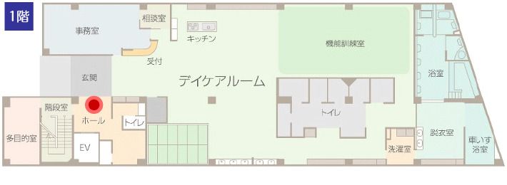 サービス付き高齢者向け住宅 ウィズ・アイの1階のフロアマップ