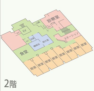 陽明ドクターズタワーの2階のフロアマップ