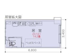 介護付有料老人ホーム 菜の花の居室の間取り図