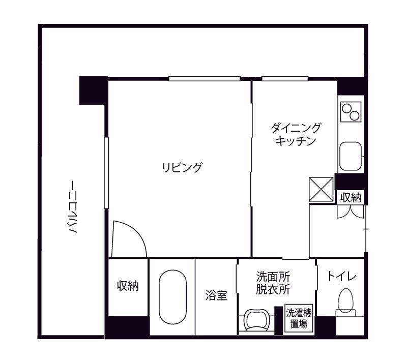 サービス付き高齢者向け住宅 ドーミー亀有LeviのBタイプの間取り図