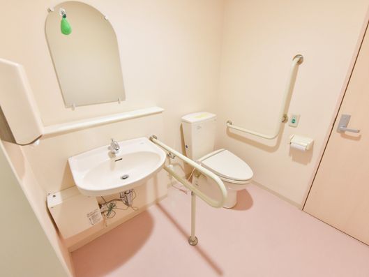 手すりのある洋式トイレ