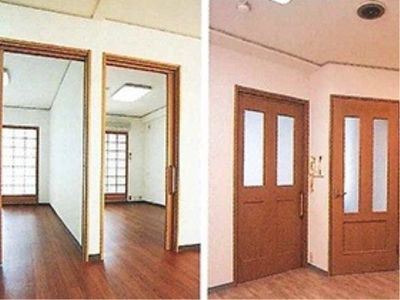 各部屋は引き戸で区切られ、プライバシーについては安心できる。廊下から居室内へ通じる床はフラットになっており、車椅子でも安全に出入りできる。