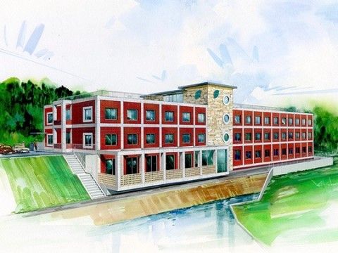 「ゴールドエイジ ラピーヌ瑞浪」の外観。周囲は自然に恵まれており、空気が澄んだ環境である。