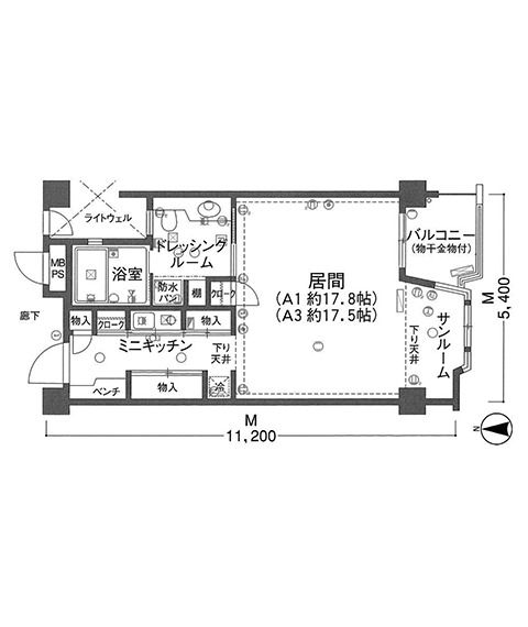 ソノラス・コート茅ケ崎のA1タイプの間取り図