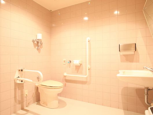 タイル張りのトイレルーム