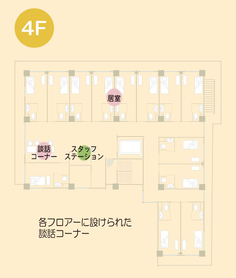 プラージュ・シエル湘南長沢の4Ｆのフロアマップ