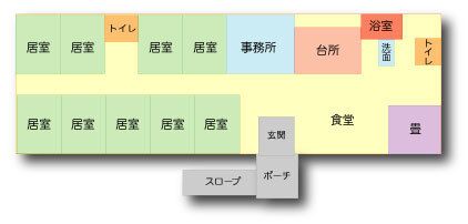 グループホーム 内母の里のフロアマップ1のフロアマップ