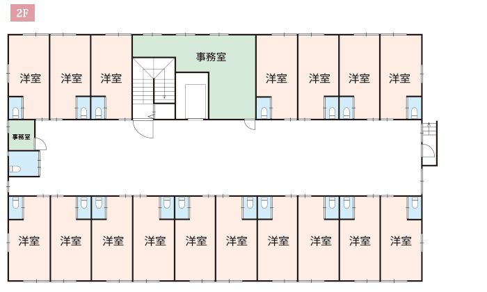 リハビリ特化型 有料老人ホーム ケアテラス上福岡の2Ｆのフロアマップ