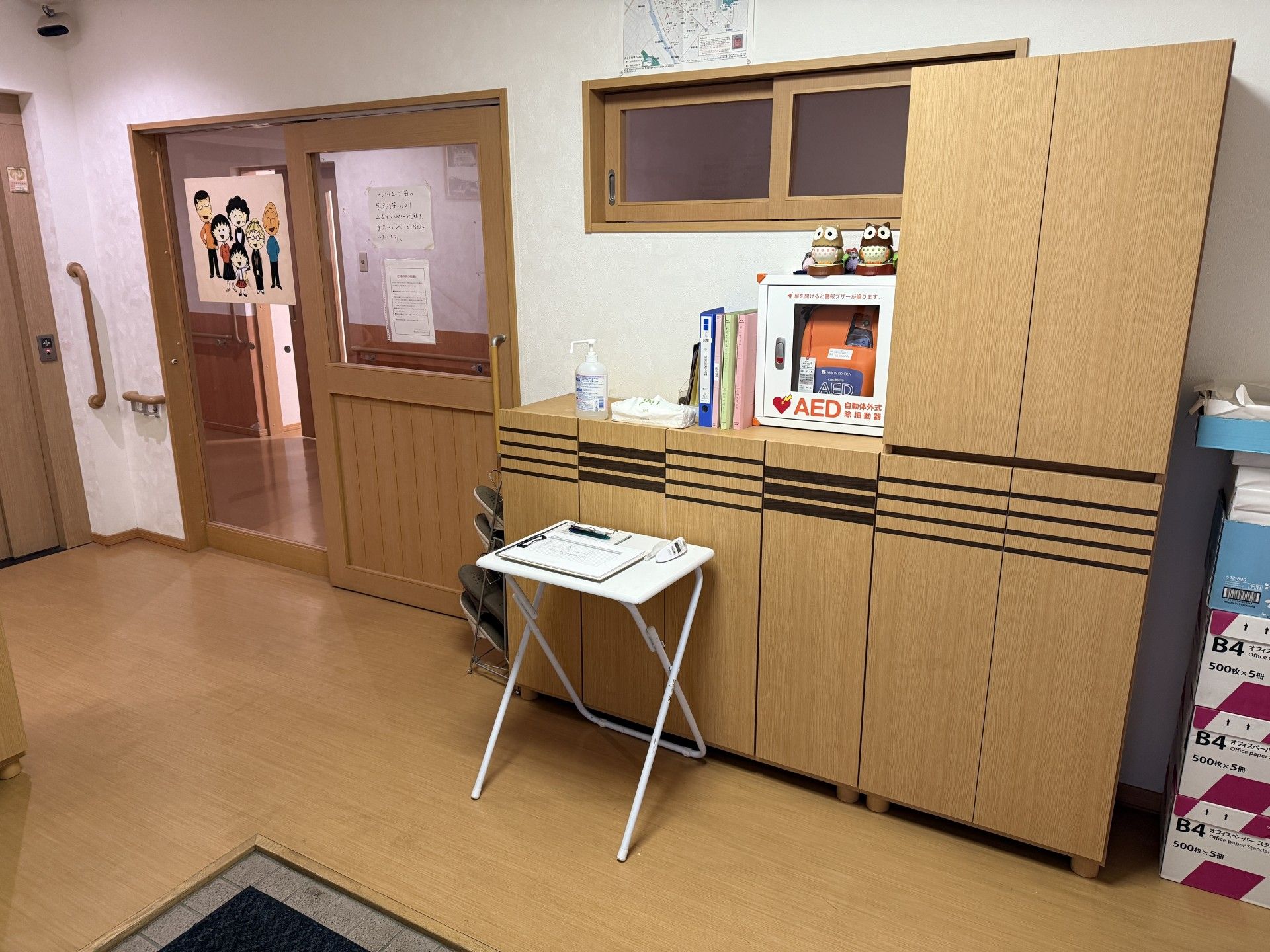 AEDが設置された廊下