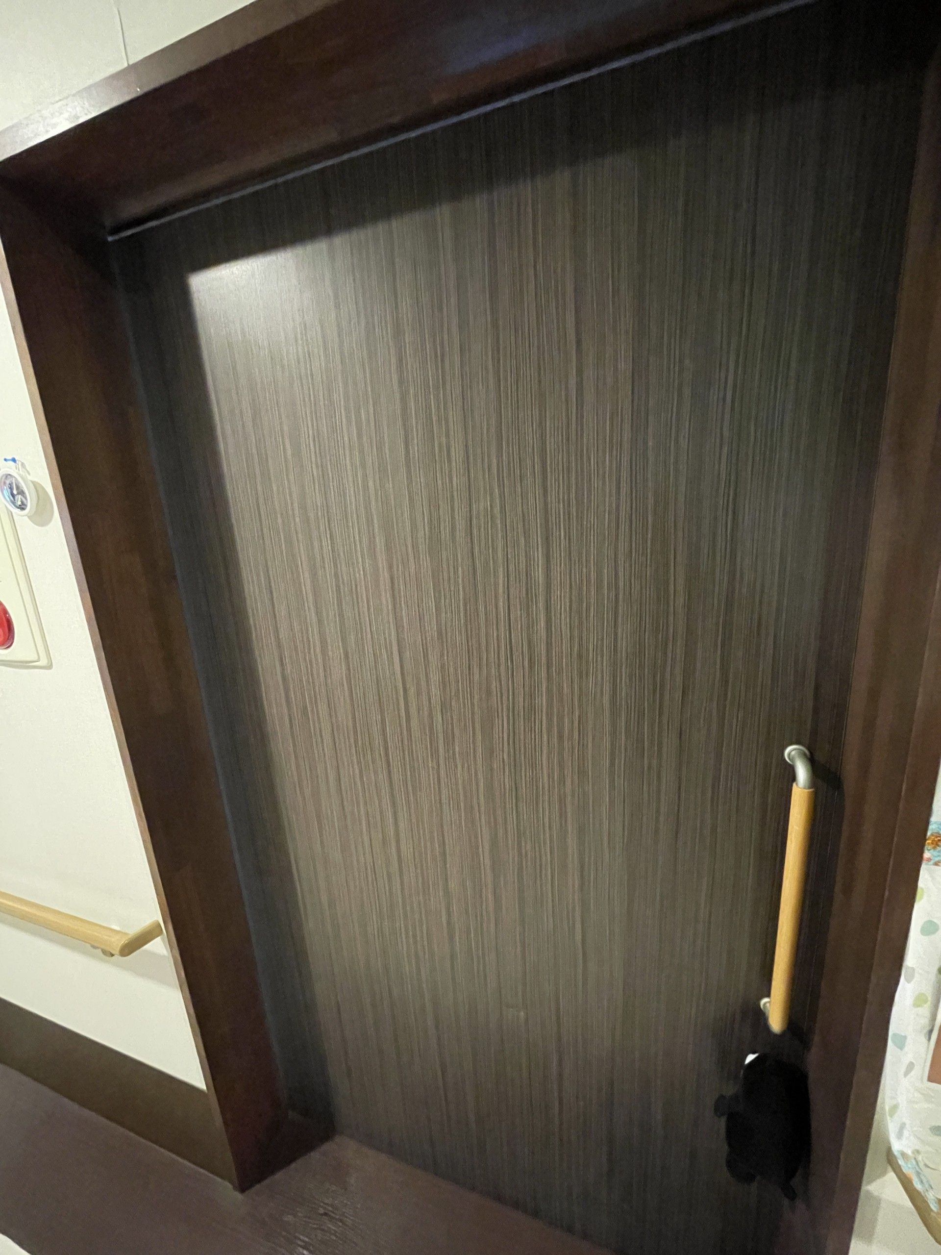 木目調の扉と手すり