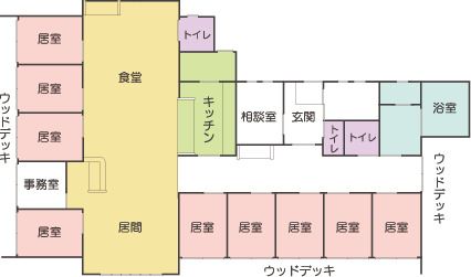 グループホーム クララ笠懸のフロアマップ1のフロアマップ