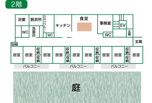 グループホーム かおる狭山の2階のフロアマップ
