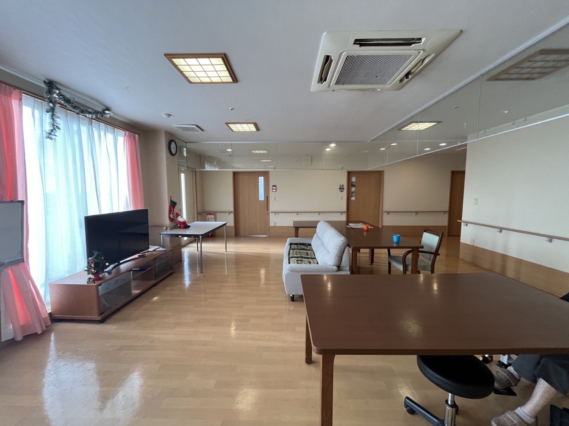 明るい共有スペース