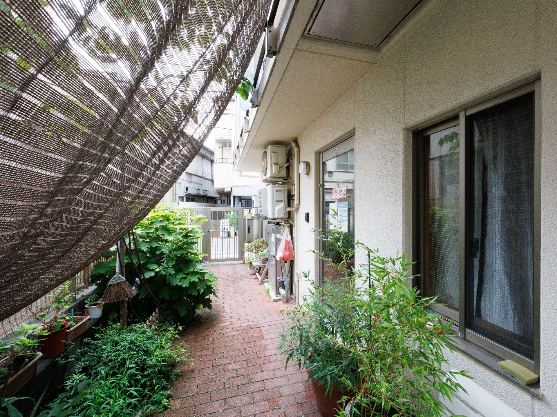 植物が設置されている中庭