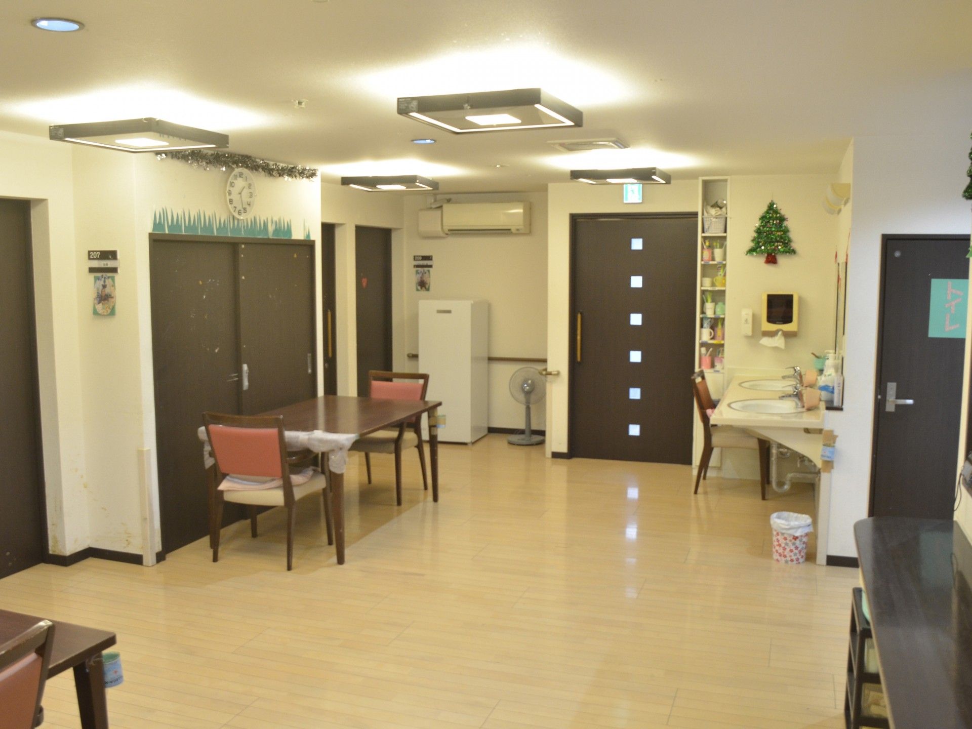 明るい共有スペース