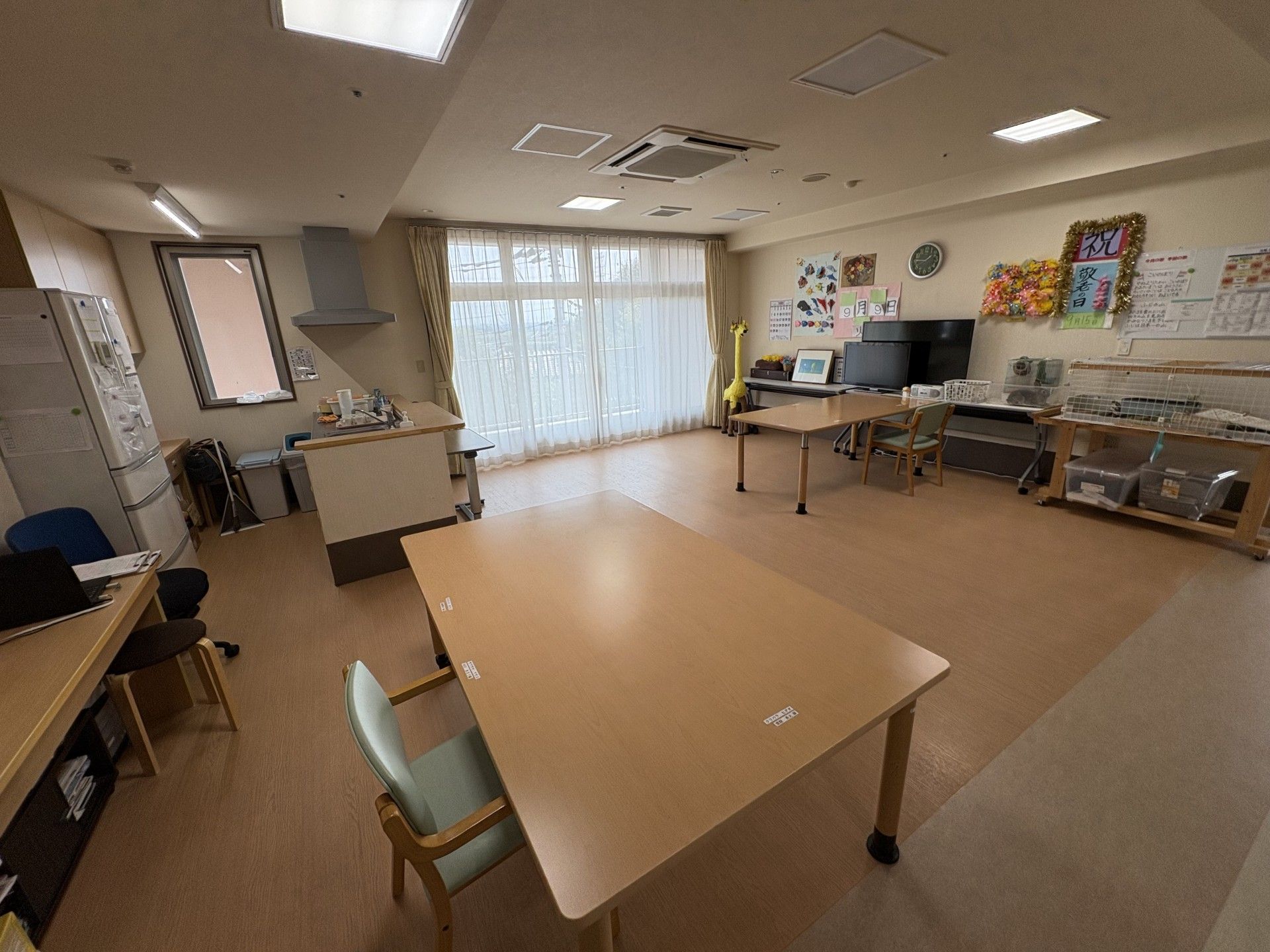 明るい共有スペース