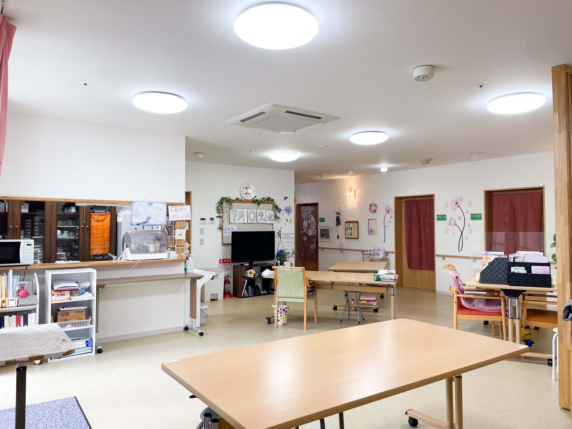 明るい共有スペース