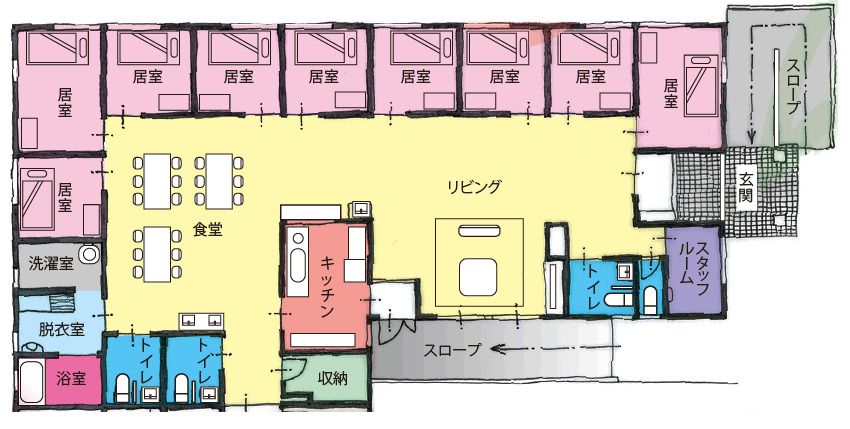 マミーハウス介護センターのフロアマップ