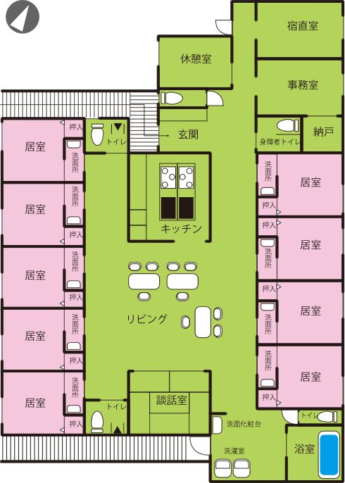 グループホーム ほのかのフロアマップ1のフロアマップ