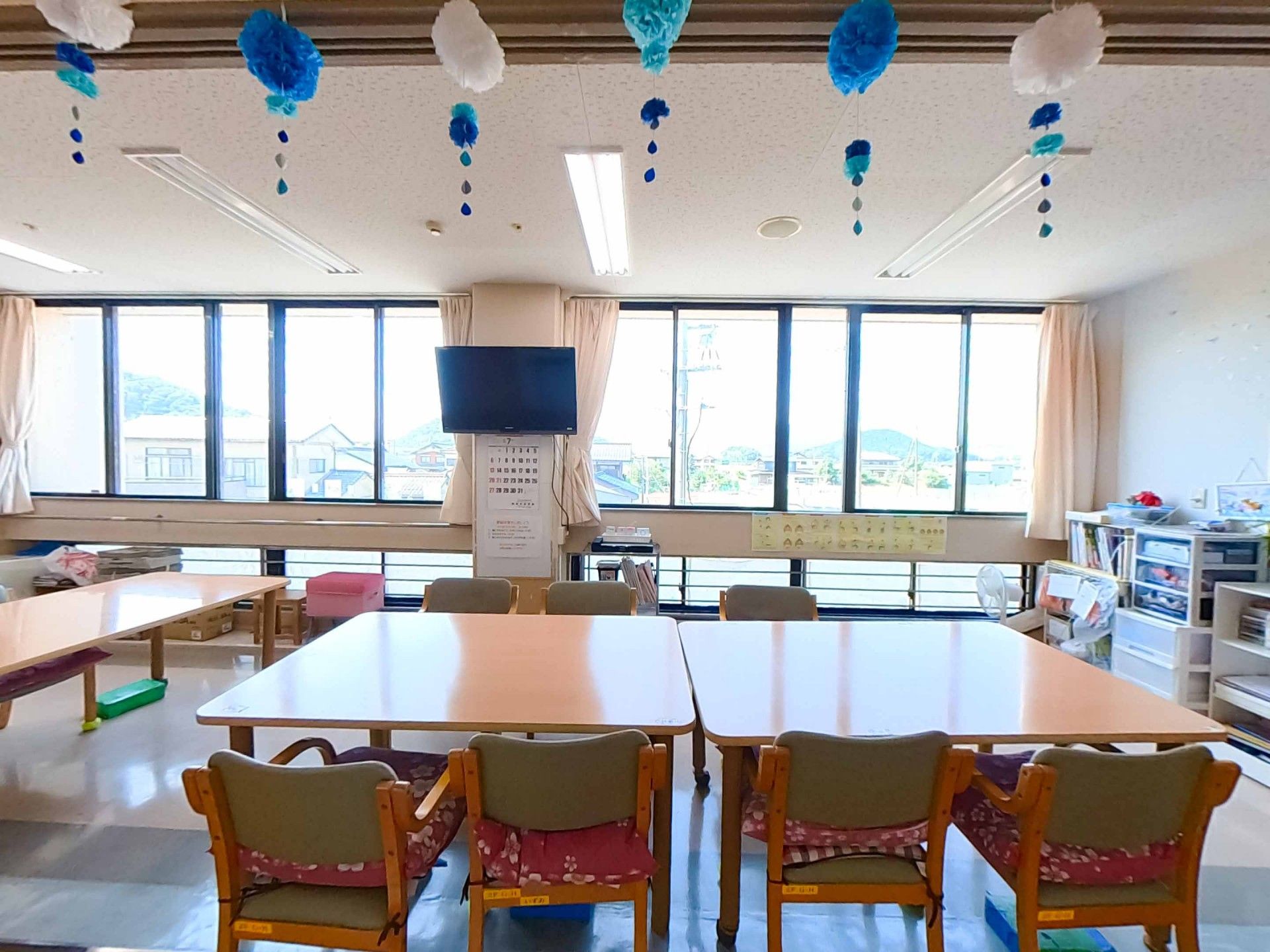 明るい共有スペース