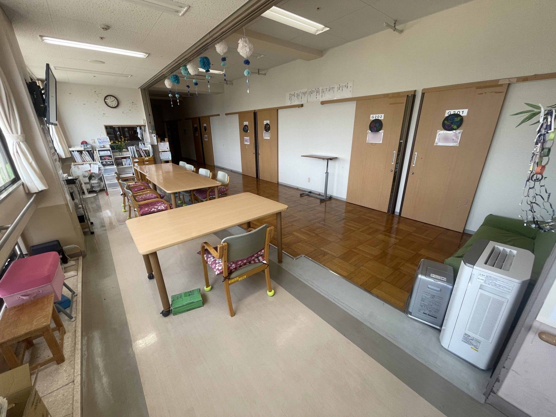 明るい共有スペース