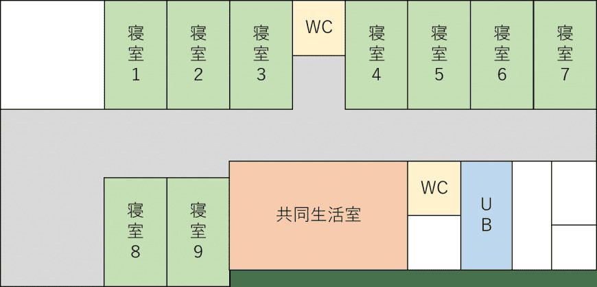 グループホーム 豊田喜楽園のフロアマップ1のフロアマップ