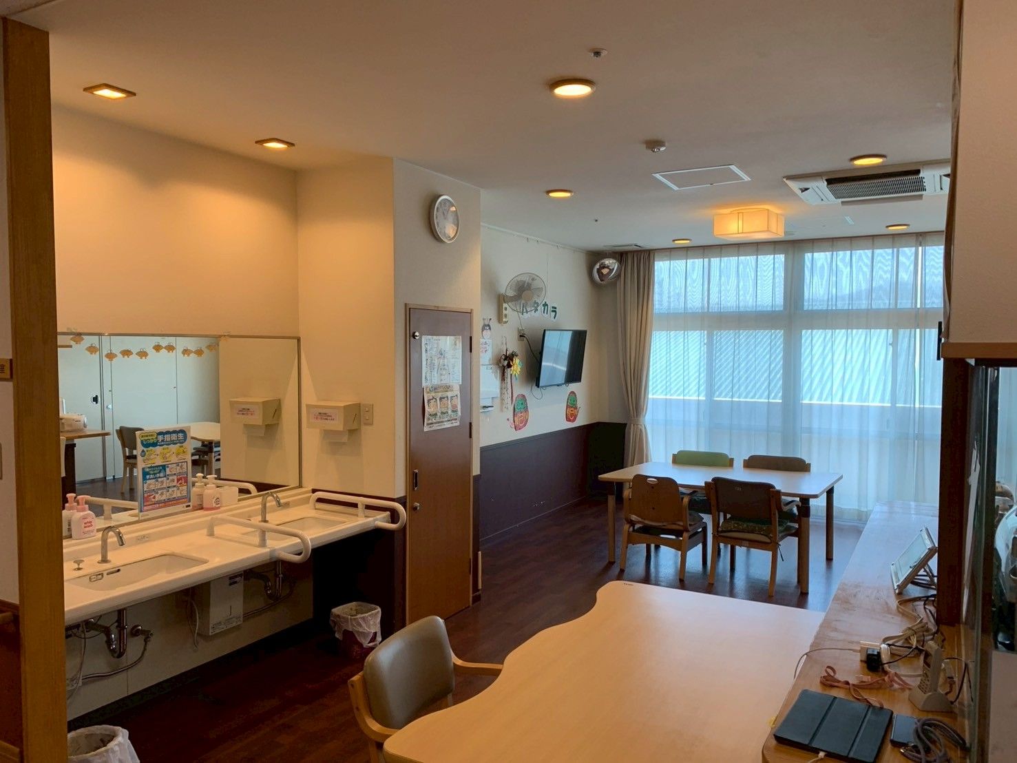 明るい共有スペース