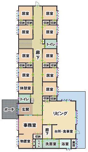 グループホーム かをりのフロアマップ1のフロアマップ