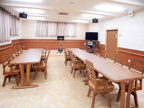 レクリエーションにて行うカラオケ大会の会場。