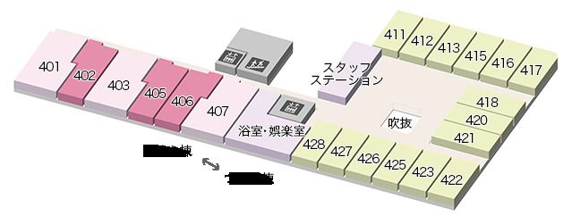 ユーライフメゾンみなみの風の4Ｆのフロアマップ