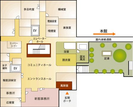 ブリスイン野田新館の1Fのフロアマップ