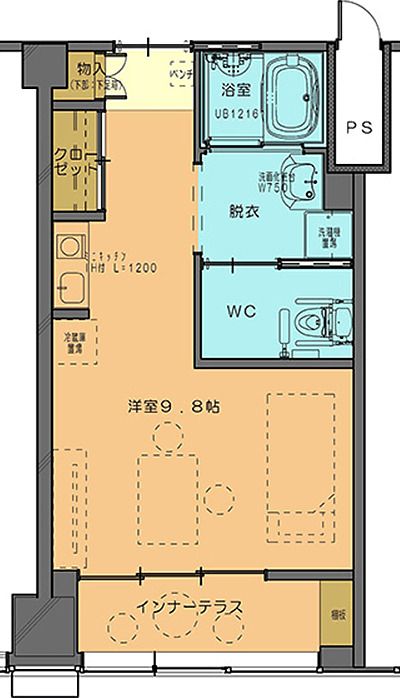 ウエルガーデンエミナース春日部のFタイプの間取り図