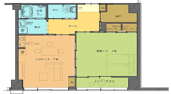 ウエルガーデンエミナース春日部のGタイプの間取り図