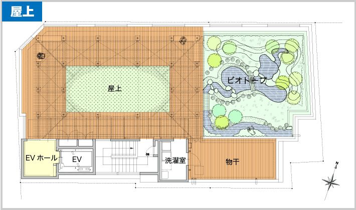 ウィステリア新上橋の屋上のフロアマップ