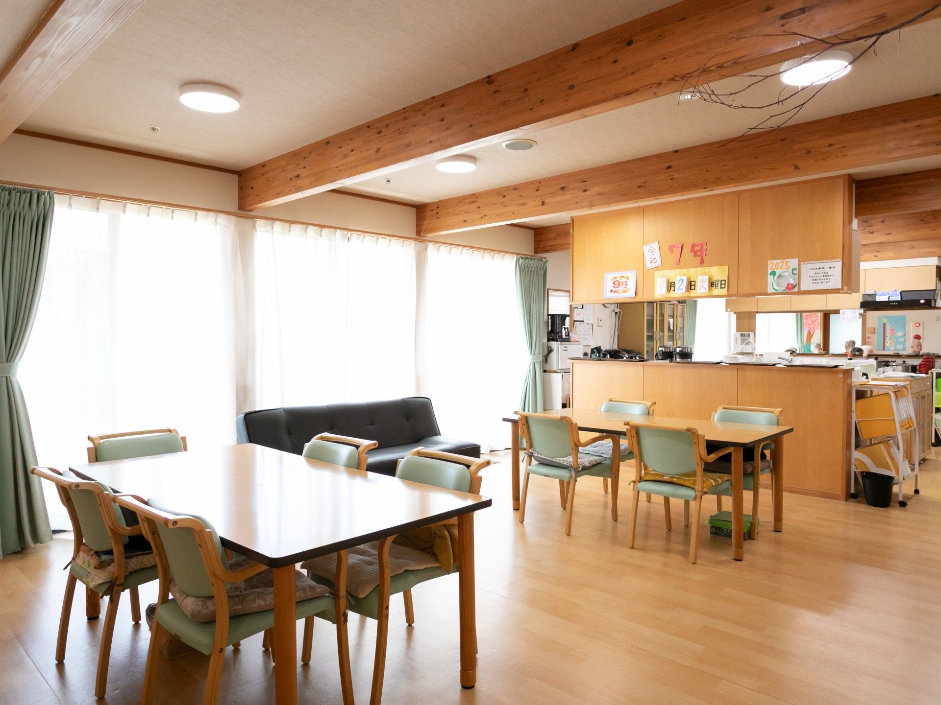 明るい共有スペース