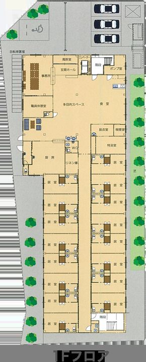ほのか八尾の1Ｆのフロアマップ