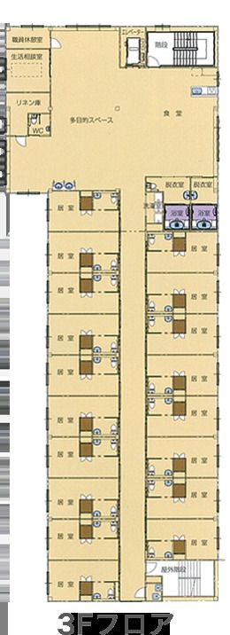 ほのか八尾の3Ｆのフロアマップ